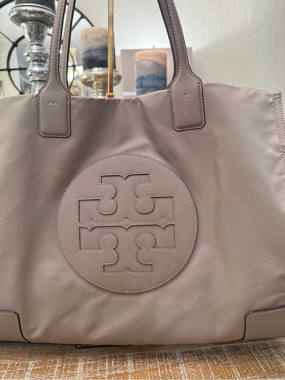 Tory Burch Taupe Large Ella Tote. EUC.